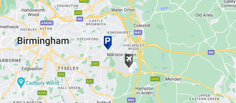 Airparks Drop & Go, Birmingham Airport map