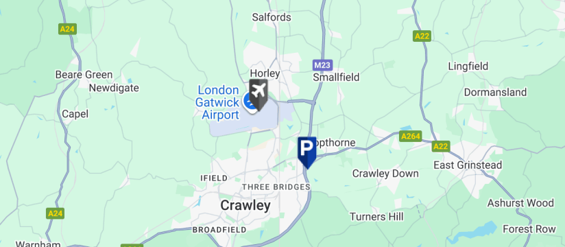 Airparks Gatwick Self Park, Gatwick Airport map