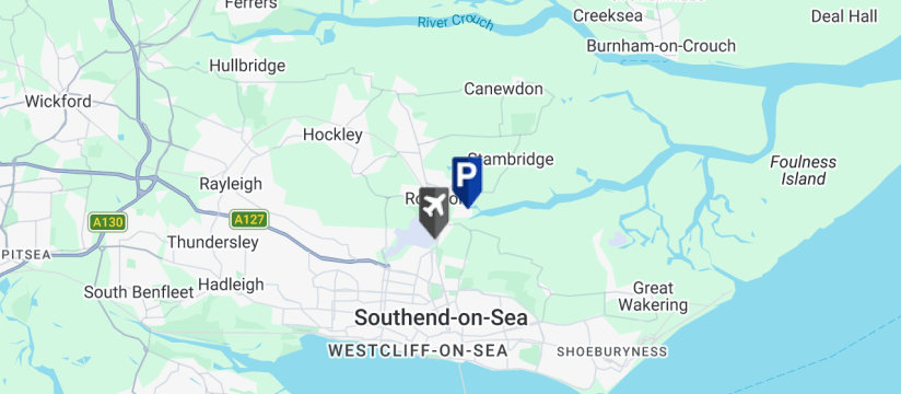 Diamond Park & Ride, Southend Airport map