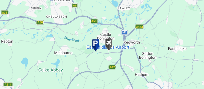 East Midlands JetParks 1 Saver , East Midlands Airport map