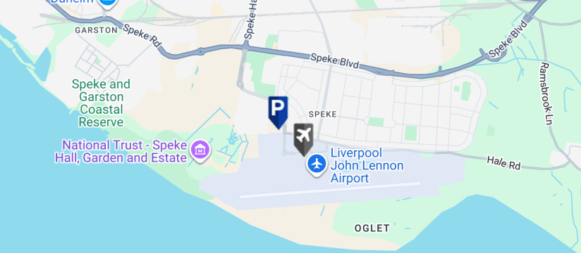 Imagine Park & Stroll - Special Offer, Liverpool John Lennon Airport map