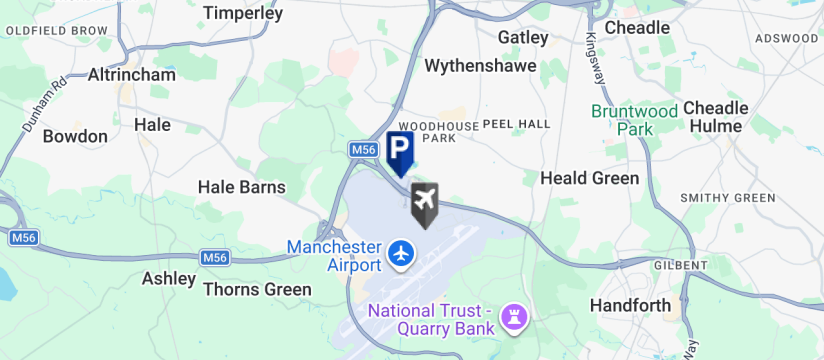 JetParks 1 - Terminal 2 only, Manchester Airport map